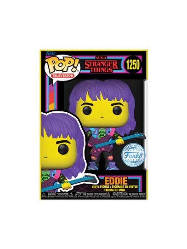 Funko POP! 1250 Eddie with Guitar (BLKLT) - Stranger Things